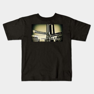 Manchester Boulevard & Grevillea Avenue1, Inglewood, California by Mistah Wilson Kids T-Shirt